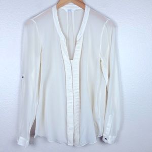 Anthropologie ZOA New York Cream Silk Blouse Shirt